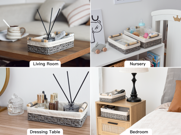 StorageWorks Small Wicker Baskets for Organizing with Natural Fiber Liner - Image 16