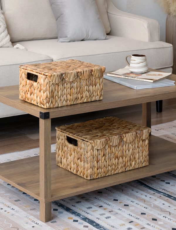 StorageWorks Scalloped Edge Wicker Basket with Lid - Image 34